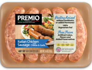 Premio Antibiotic Free Italian Chicken Sausage with Cheese and Garlic