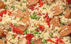 Sausage, Rice and Peas