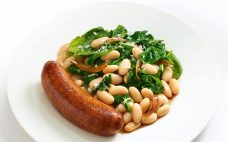 Premio chicken sausage with spinach and white beans