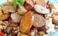 grilled rice with sausage