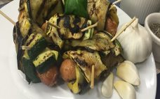 Grilled Chicken Sausage, Eggplant and Squash Rollatini