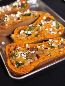 Quinoa-Stuffed Butternut Squash with Sausage