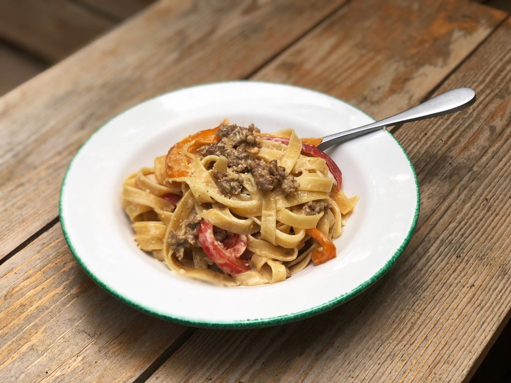 Fettuccine with Sweet Pepper-Cayenne Sauce