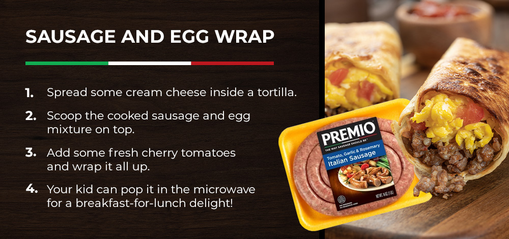 Sausage and egg wrap directions