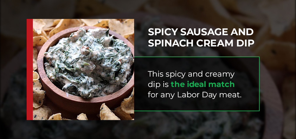 Spicy sausage and spinach cream dip recipe